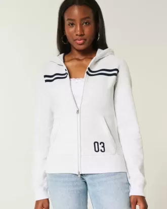 Smal randig hoodie med dragkedja