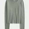 Sömlös tyg långärmad Crew Top Sömlös tyg långärmad Crew Top