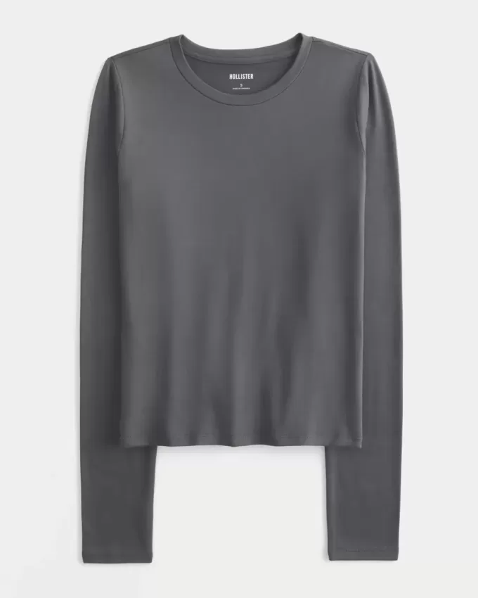 Sömlös tyg långärmad Crew Top Sömlös tyg långärmad Crew Top