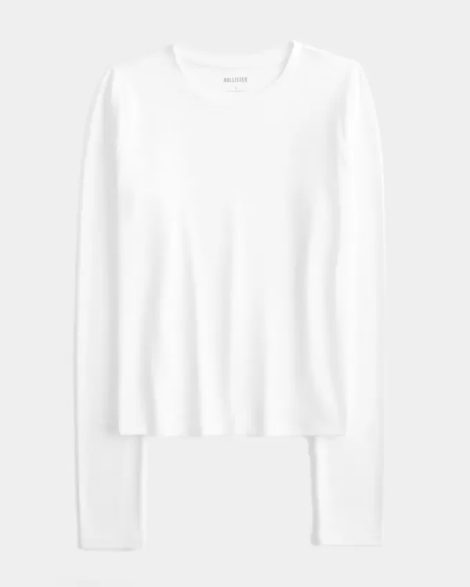Sömlös tyg långärmad Crew Top Sömlös tyg långärmad Crew Top