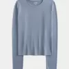 Sömlös tyg långärmad Crew Top Sömlös tyg långärmad Crew Top