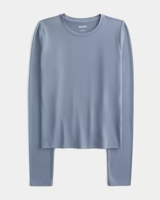 Sömlös tyg långärmad Crew Top Sömlös tyg långärmad Crew Top