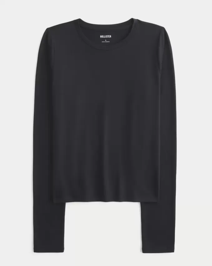 Sömlös tyg långärmad Crew Top Sömlös tyg långärmad Crew Top