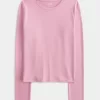 Sömlös tyg långärmad Crew Top Sömlös tyg långärmad Crew Top