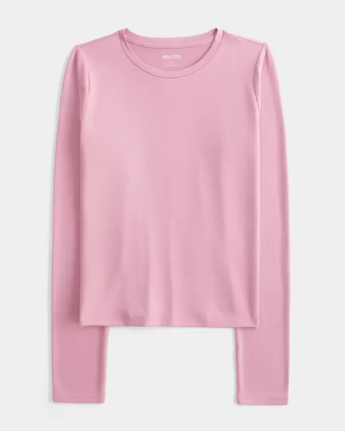 Sömlös tyg långärmad Crew Top Sömlös tyg långärmad Crew Top