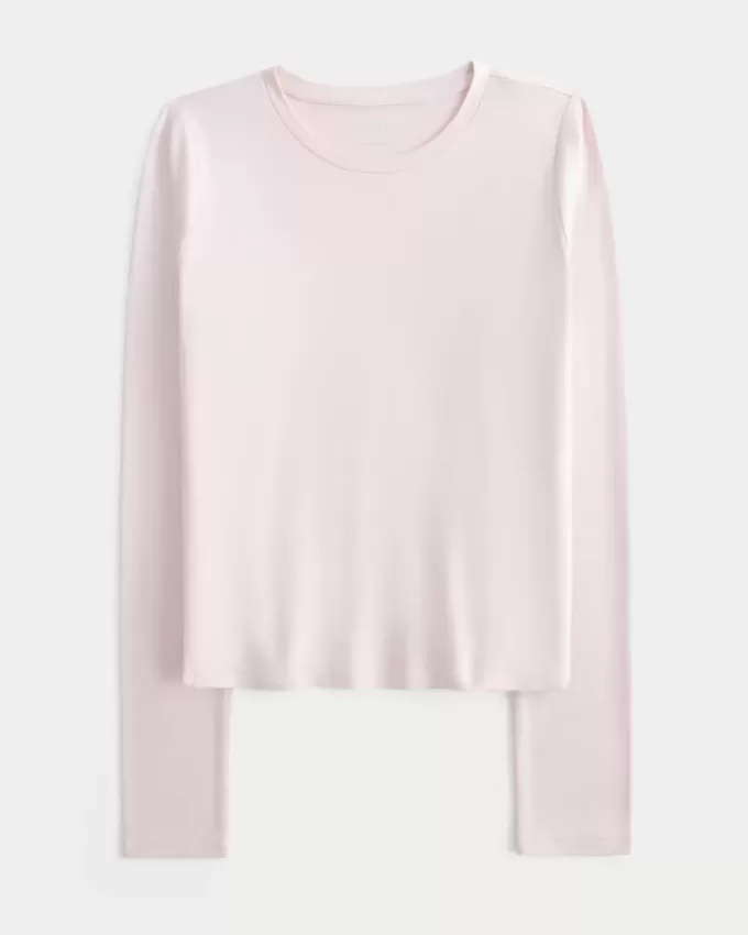 Sömlös tyg långärmad Crew Top Sömlös tyg långärmad Crew Top