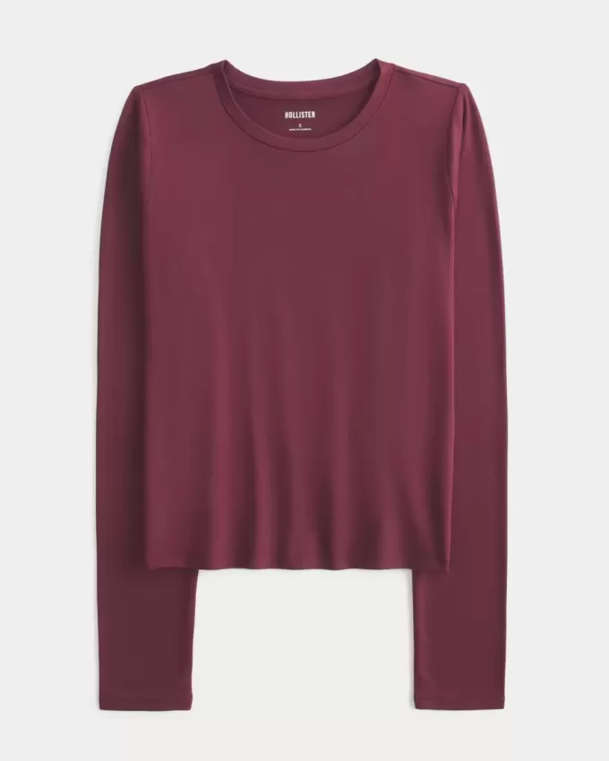 Sömlös tyg långärmad Crew Top Sömlös tyg långärmad Crew Top