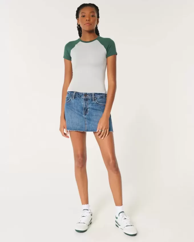 Sömlös tyg Longline Crew Baby Tee Sömlös tyg Longline Crew Baby Tee