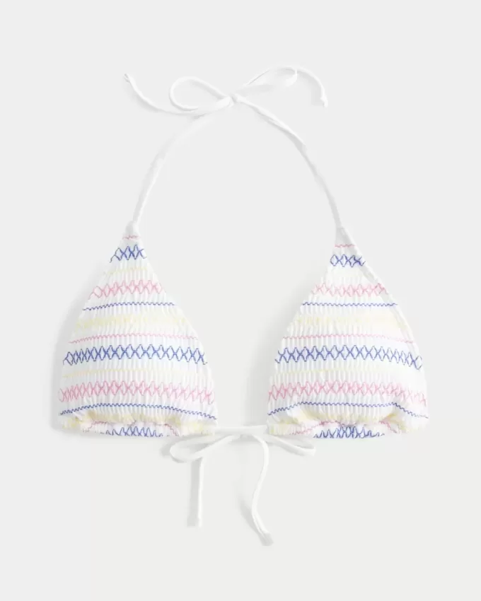 Smocked Halter Triangle Bikinitopp Smocked Halter Triangle Bikinitopp