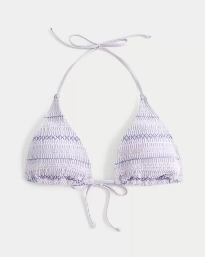 Smocked Halter Triangle Bikinitopp Smocked Halter Triangle Bikinitopp