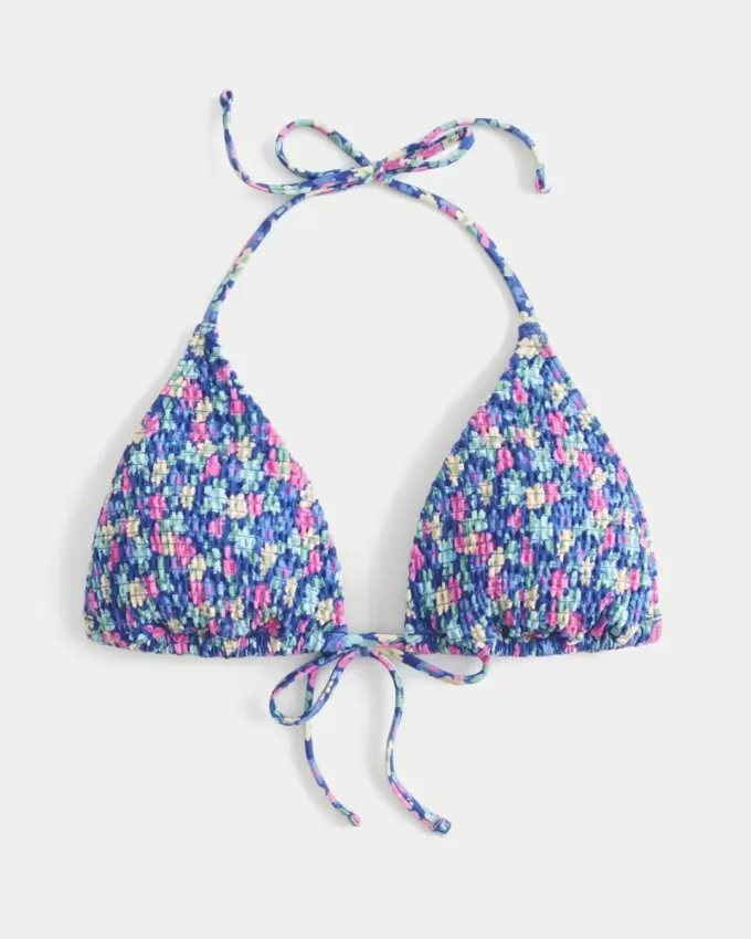Smocked Halter Triangle Bikinitopp Smocked Halter Triangle Bikinitopp