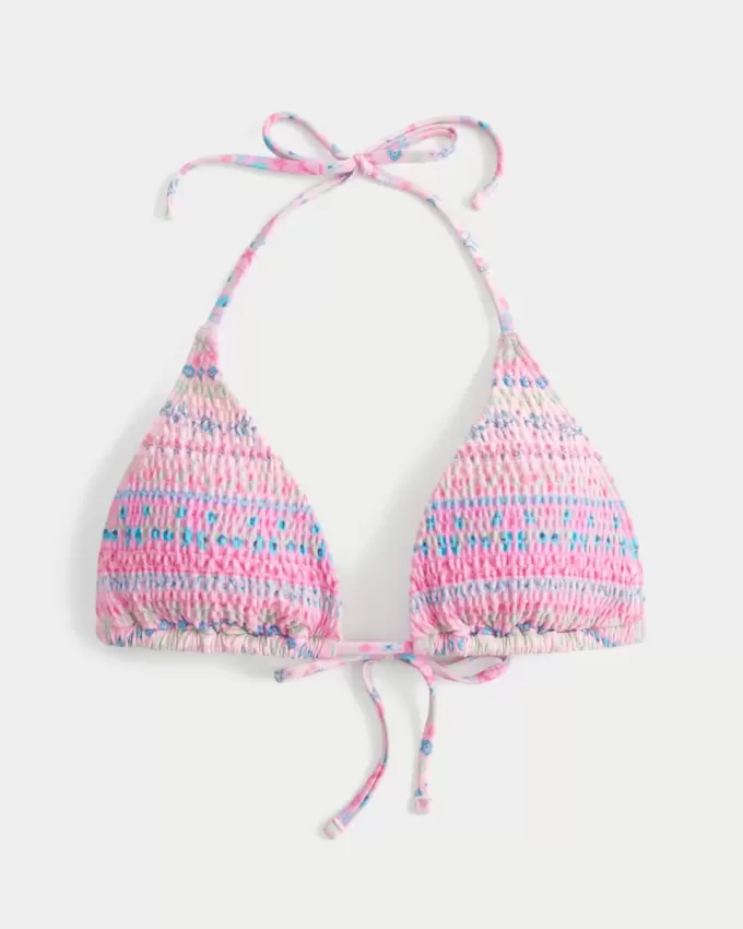 Smocked Halter Triangle Bikinitopp Smocked Halter Triangle Bikinitopp