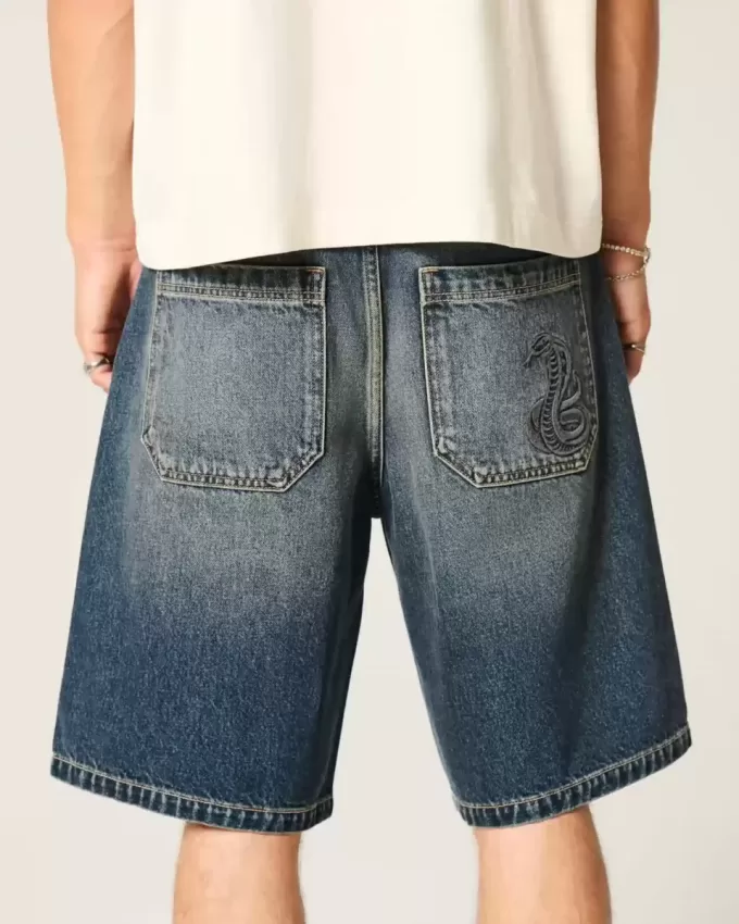 Snake Graphic Baggy jeansshorts Snake Graphic Baggy jeansshorts