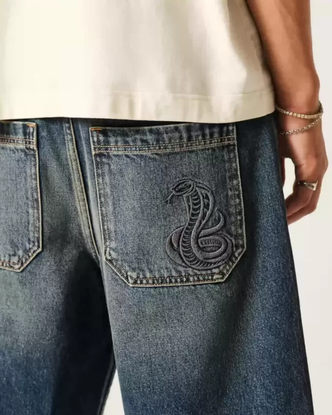 Snake Graphic Baggy jeansshorts Snake Graphic Baggy jeansshorts