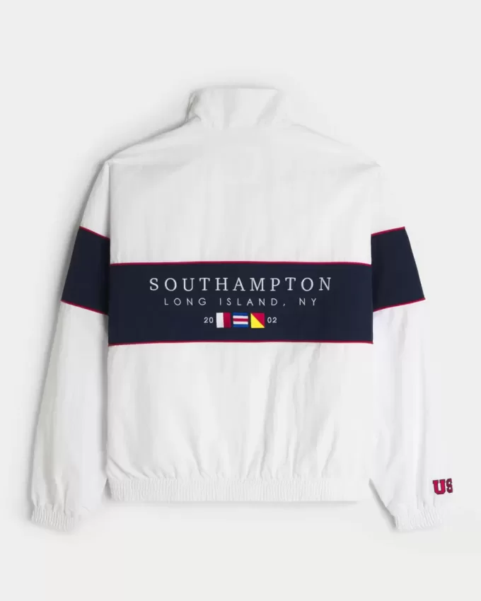 Southampton NY grafisk jacka med dragkedja Southampton NY grafisk jacka med dragkedja