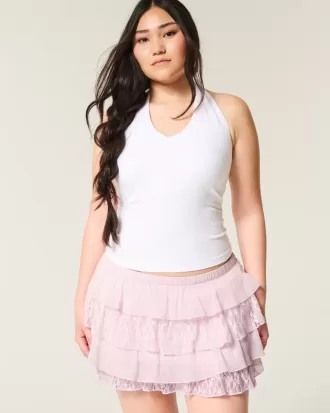 Spets-Chiffong Tiered Mini Skort