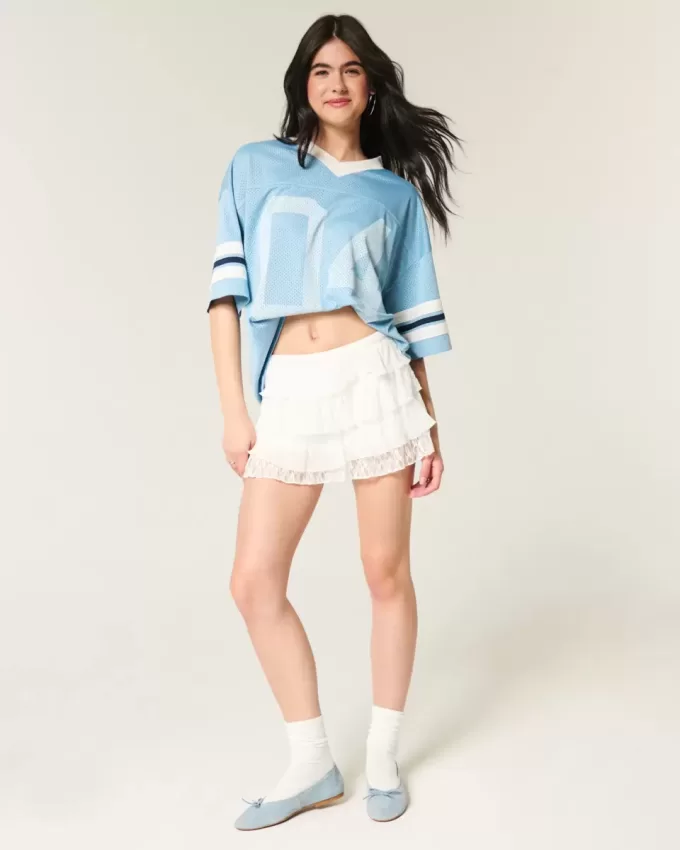 Spets-Chiffong Tiered Mini Skort