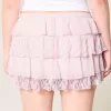 Spets-Chiffong Tiered Mini Skort