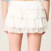 Spets-Chiffong Tiered Mini Skort