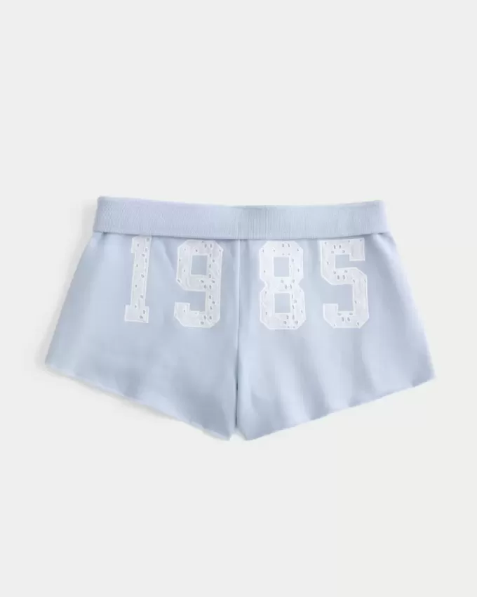Spets grafiska mini fleece shorts