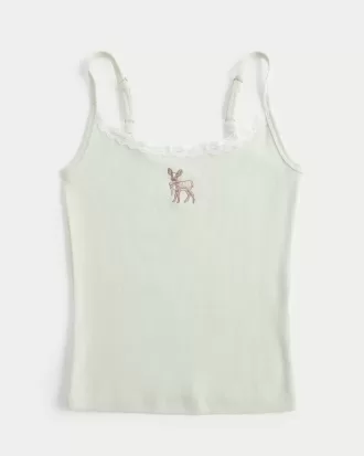 Spets Trim Deer Graphic Tank