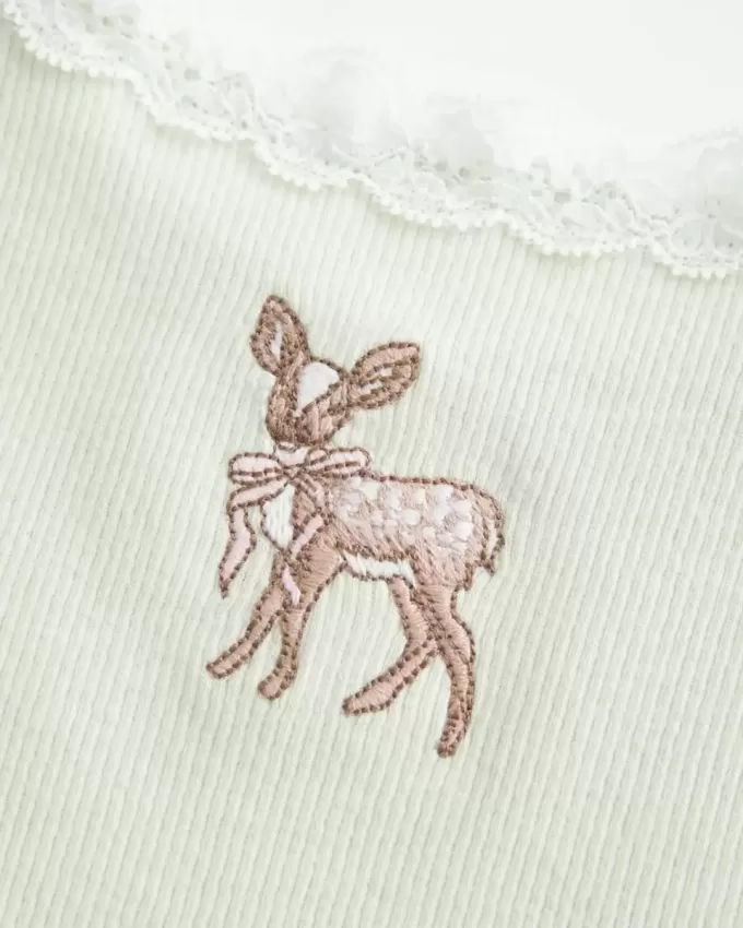 Spets Trim Deer Graphic Tank Spets Trim Deer Graphic Tank