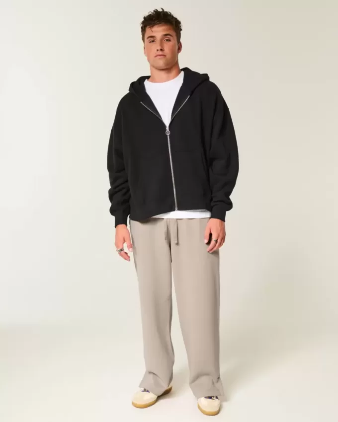 Super Baggy Y2K Träningsbyxor med delad fåll