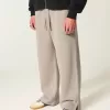 Super Baggy Y2K Träningsbyxor med delad fåll