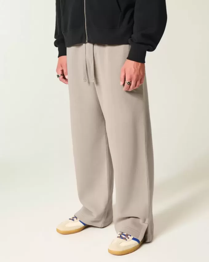 Super Baggy Y2K Träningsbyxor med delad fåll