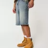Taz Graphic Medium Wash Super Baggy jeansshorts