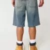 Taz Graphic Medium Wash Super Baggy jeansshorts