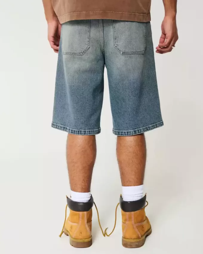 Taz Graphic Medium Wash Super Baggy jeansshorts
