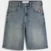 Taz Graphic Medium Wash Super Baggy jeansshorts