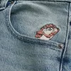 Taz Graphic Medium Wash Super Baggy jeansshorts