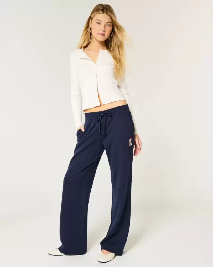 Teddy Bear Graphic Raight Sweatpants
