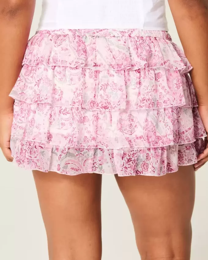 Tiered Chiffong Mini Skort Tiered Chiffong Mini Skort
