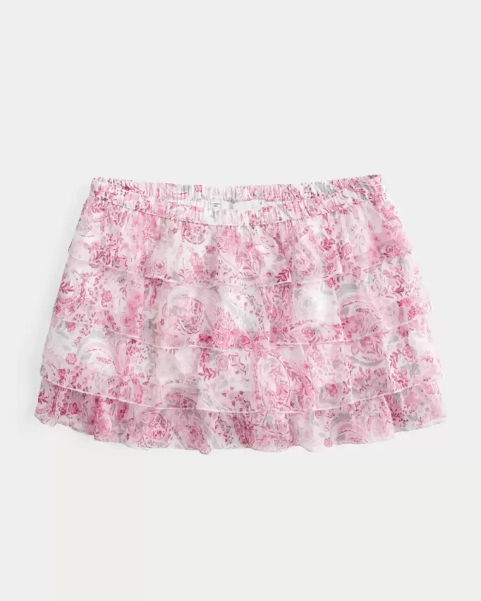 Tiered Chiffong Mini Skort Tiered Chiffong Mini Skort