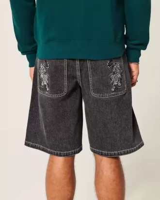 Tiger Graphic Baggy jeansshorts