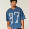 Tungvikt Baggy Crop Varsity grafisk fotbollströja