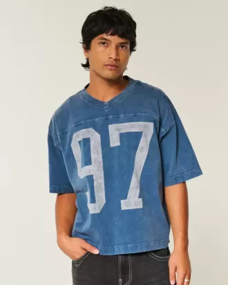 Tungvikt Baggy Crop Varsity grafisk fotbollströja