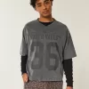 Tungvikt Baggy Crop Varsity grafisk fotbollströja