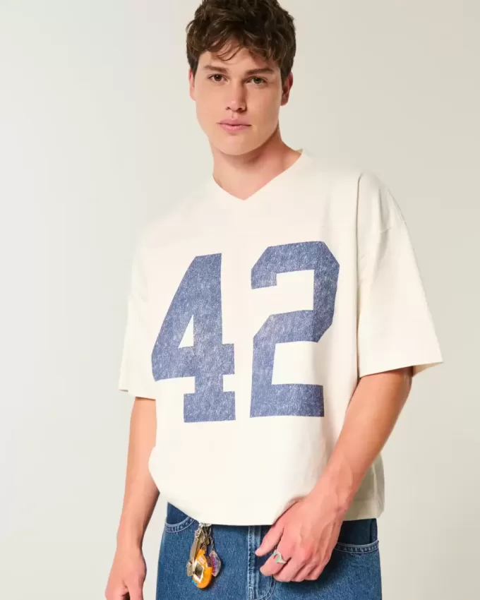 Tungvikt Baggy Crop Varsity grafisk fotbollströja