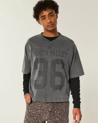Tungvikt Baggy Crop Varsity grafisk fotbollströja