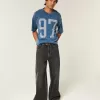 Tungvikt Baggy Crop Varsity grafisk fotbollströja