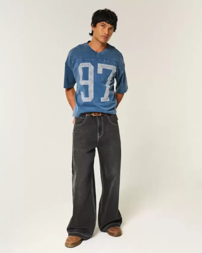 Tungvikt Baggy Crop Varsity grafisk fotbollströja