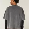 Tungvikt Baggy Crop Varsity grafisk fotbollströja