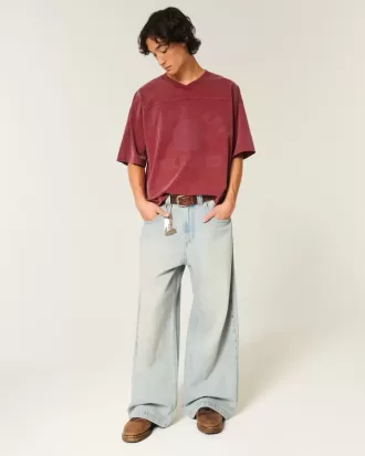 Tungvikt Baggy Crop Varsity grafisk fotbollströja