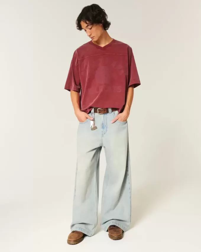 Tungvikt Baggy Crop Varsity grafisk fotbollströja