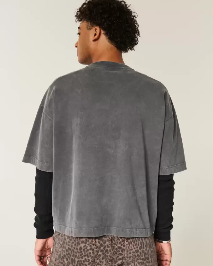 Tungvikt Baggy Crop Varsity grafisk fotbollströja