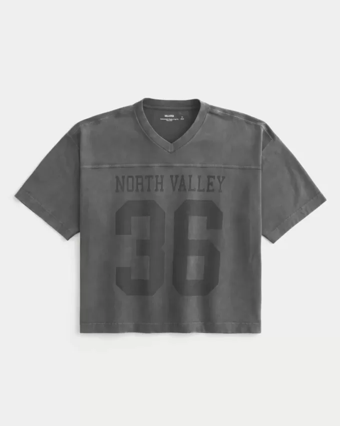 Tungvikt Baggy Crop Varsity grafisk fotbollströja